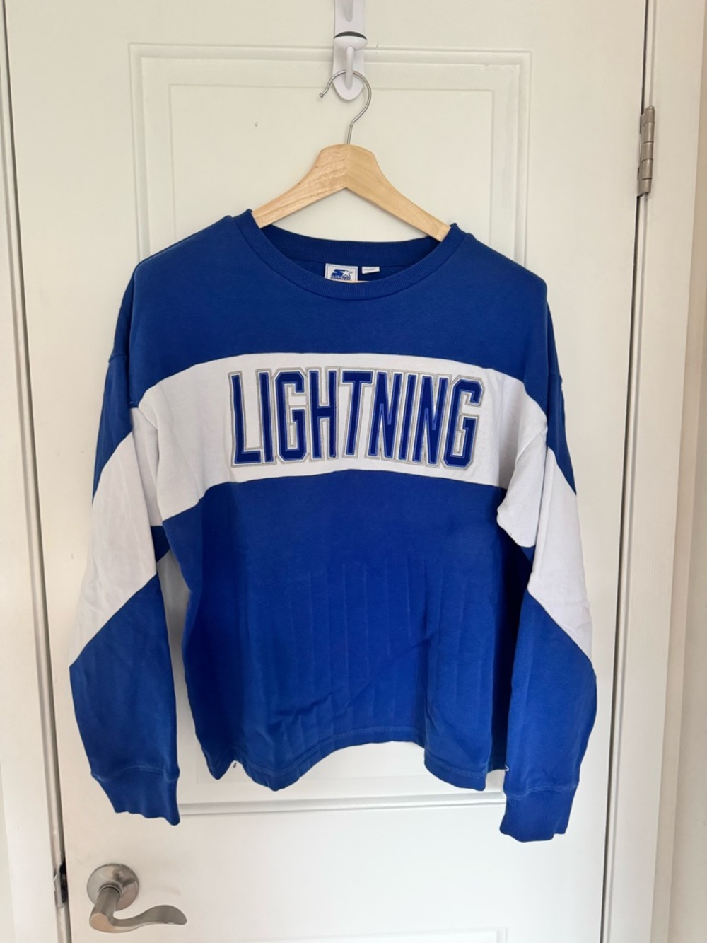 Vintage 90s Starter Tampa Bay Lightning Crewneck Sweatshirt XL NHL Colorblock